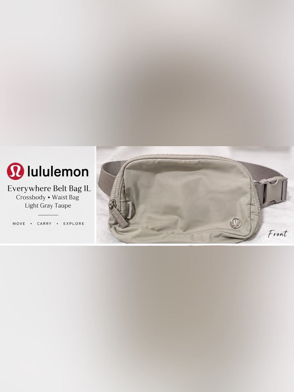 Lululemon Light Taupe Gray Belt Bag Crossbody Adjustable Waist Bag